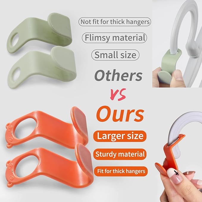 SLMT Clothes Hanger Connector Hooks 100PCS Space Saving Hanger Extender Hooks Closet Organizer for Plastic Hangers Wire Hangers Heavy Duty Hangers