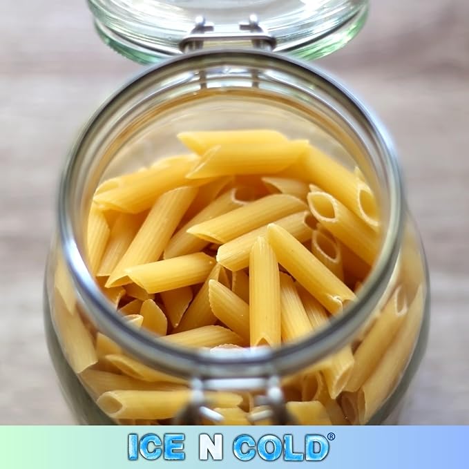 Airtight Glass Storage Jars with Clamp Lid – Food Storage Containers with Rubber Gasket Seal – Pantry & Kitchen Canisters for Dry Goods, Coffee, Sugar, Pasta – 0.4L to 4L Sizes (6, 14oz | 0.4L)
