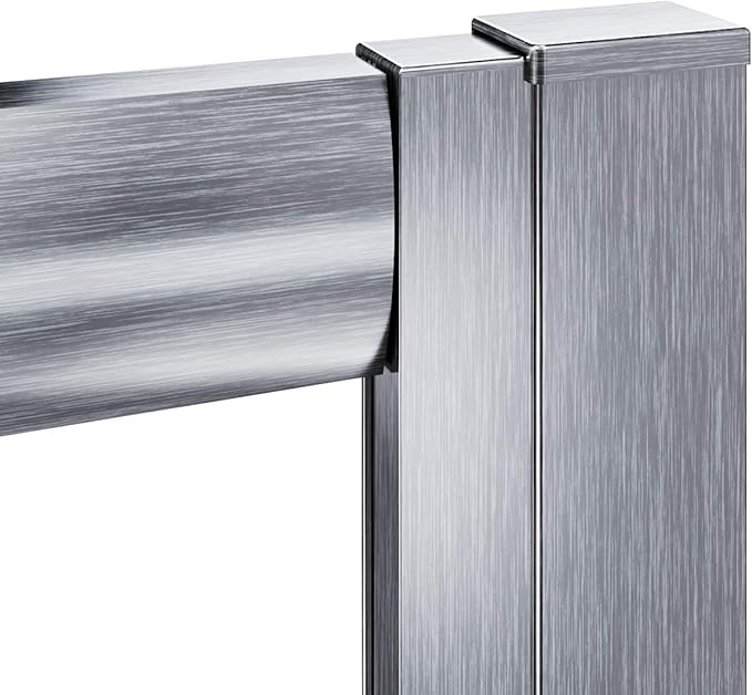 ELEGANT Corner Shower Enclosure 34'' D. x 34'' W. x 72'' H., Double Sliding Shower Door with 2 Stationary Panels, Shower Enclosure with 1/4'' Clear Glass, Brushed Nickel (Shower Base Not Included)
