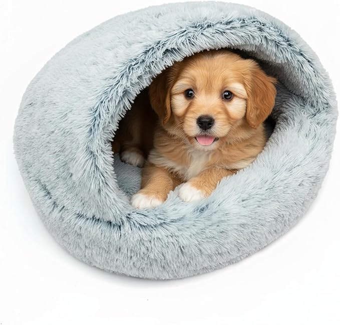 CATISM 31.5" Lx31.5 W Large Cat Beds for Indoor Cats Dogs - Cat Bed Calming Nest, Self Warming Cave, Cozy Pod for Cats or Dogs, Removable Washable Cove with Non-Slip Bottom for Large Cats Dogs