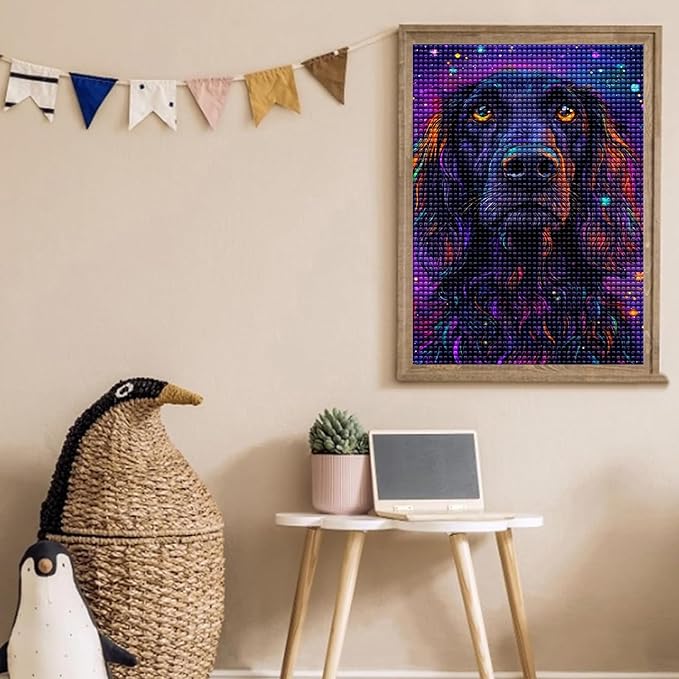 Calm Dog Diamond Art Kits for Adults, Animal DIY 5d Diamond Painting Kits for Beginners, Can Be Used As A Gift for Home and Wall Decoration 18 * 25Inch