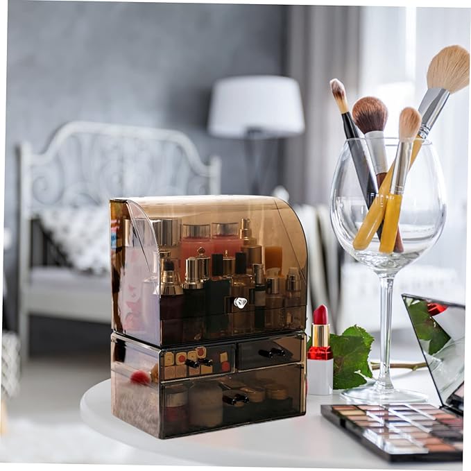 Acrylic Desktop Storage Box Transparent Cosmetic Organizer Cover for Makeup Jewelry and Accessories Stylish and for Tidy Spaces