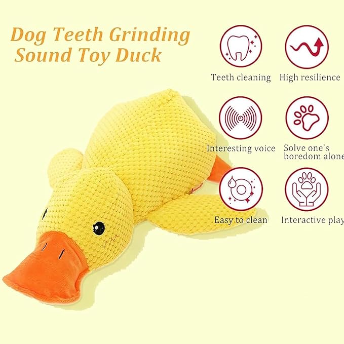 Mellow Dog Calming Duck, The Mellow Calming Duck Dog Toy Pillow Quack-Quack Ducks Dog Toy, The Mellow Calmings Pillow with Soft Squeaker for Indoor Do