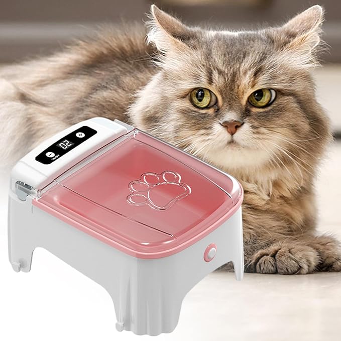 Pet Feeder - Electric Smart Meal Distributor, Digital Schedule Kibble Server with Voice Reminder Feature, Anti Jam Dispensing Design, Ideal for Busy Owners Travel Care