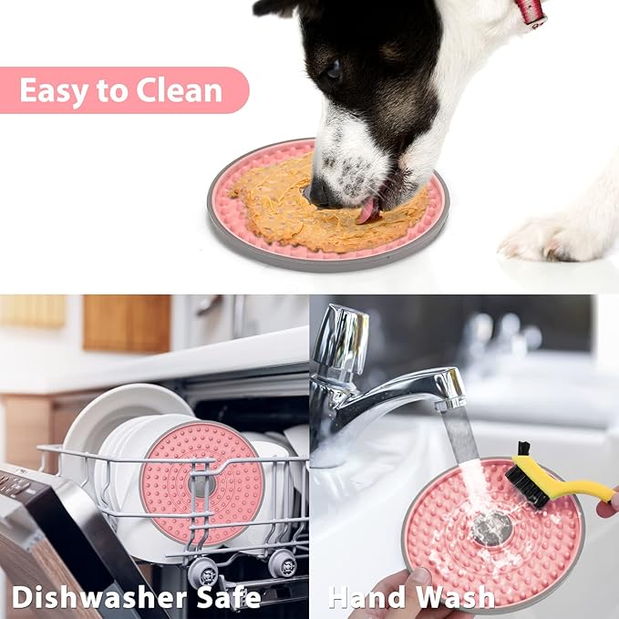 Lick Mat for Dogs, Dog Crate Lick Pads Slow Feeder, Lick Pad Crate Training Toy Crate Lick Plate,Very Suitable Peanut Butter, Treats Yogurt, Bolognese, for Boredom Relief Licking Pad