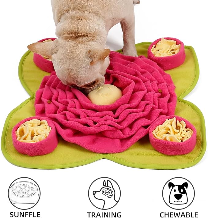 Pet Snuffle Mat for Dogs Sniff Mat,Dog Nosework Feeding Mat,Slow Feeder Pet Interactive Dog Puzzle Toys, Enrichment Pet Foraging Mat for Training and Stress Relief