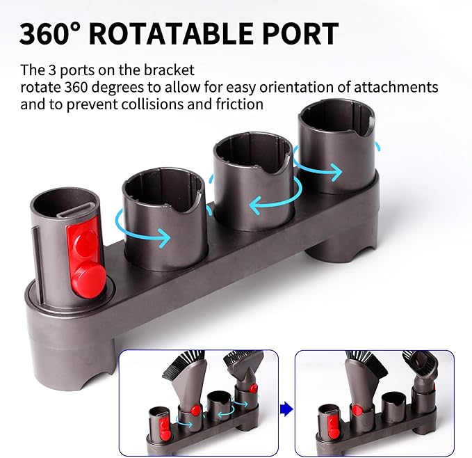 keluke Premium Accessory Holders for Dyson Vacuum Cleaners - Wall Mount and Docking Station Organizer for Dyson V15 V7 V8 V10 V11 Model, with 10 Storage Adapters (2 Pack)