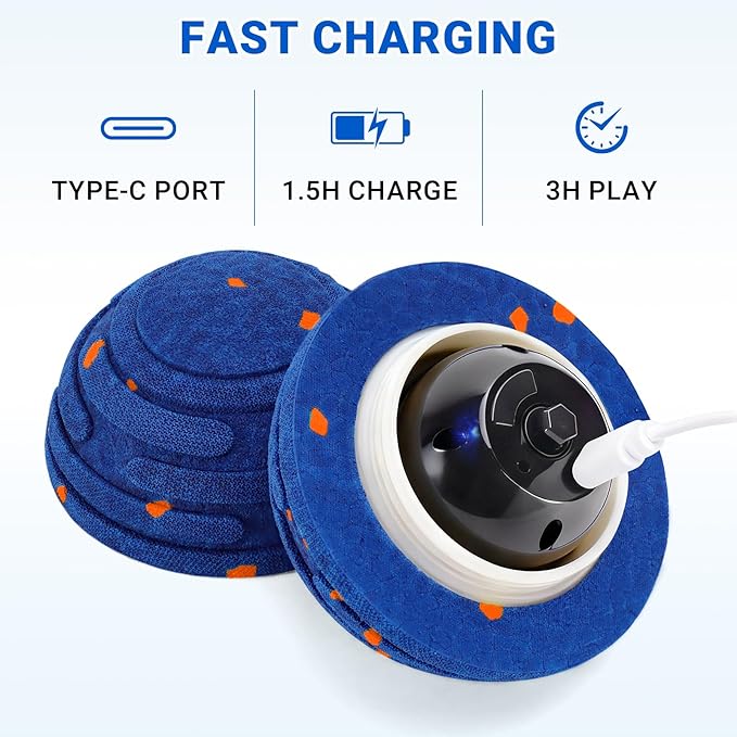 Smart Interactive Dog Toy with Remote Control, E-TPU Toy Ball for Aggressive Chewers, Automatic Moving, IPX6 Waterproof, Rechargeable Rolling Ball for Small/Medium/Large Dogs, BLU&ORG