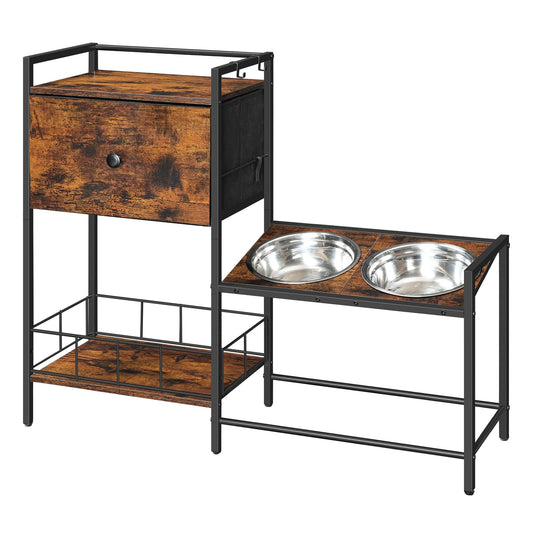 HOOBRO Elevated Dog Bowls Stand with Drawer, Height - Image 1