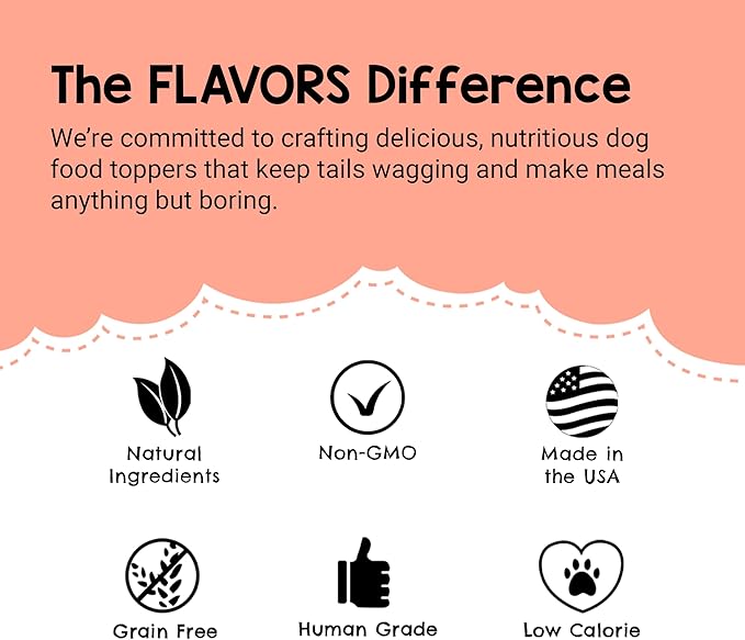 Flavors Food Topper for Dogs, Peanut Butter Recipe, 6-Ounce, Pack of 2
