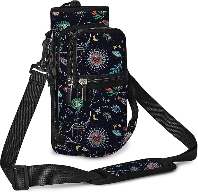 AUPET Water Bottle Sling Bag Sleeve Holder Carrier 25/32/40/64 oz,Insulated Crossbody Water Bottle Case Cover with Strap and Pockets for Men/Women Walking Hiking