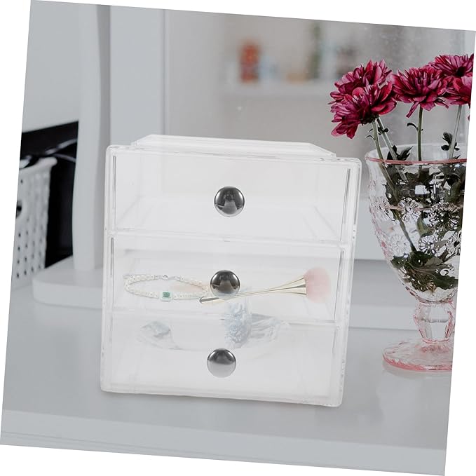 Organizer for Makeup Jewelry and Office Supplies Stackable Multi-use Storage Box Smooth-glide