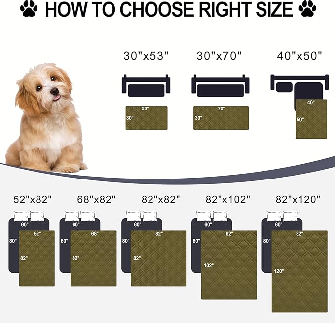 Smiry Waterproof Dog Blanket, 82x102 Inch Soft Pet Bed Cover Reversible, Washable Sofa Couch Furniture Protector for Small Medium Large Dog Puppy Cat, Geometric, Green/Navy
