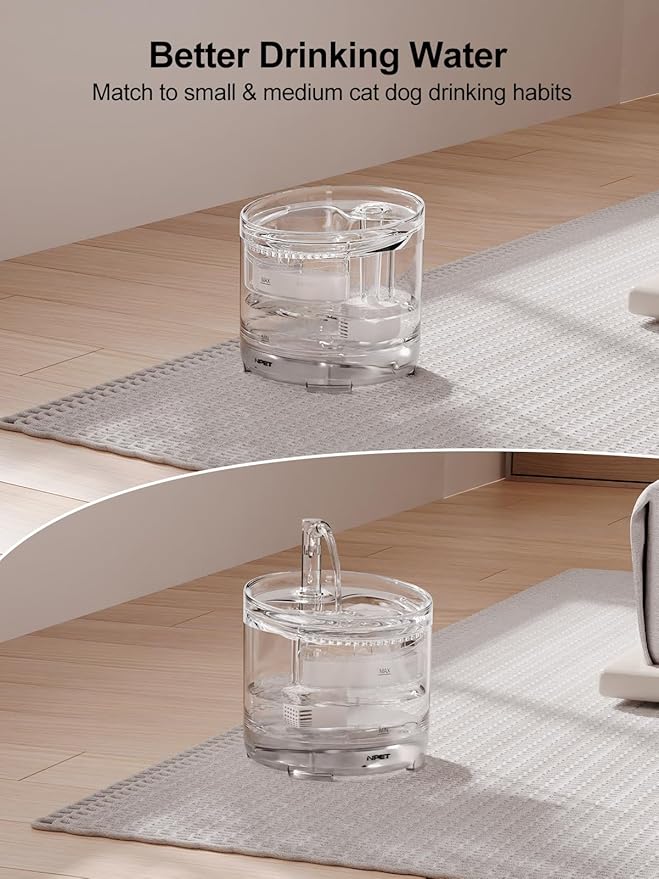 NPET Cat Water Fountain WF050TP 1.5L Automatic Stainless Steel 4L Pet Drinking Fountain Dog Water Dispenser WF210plus