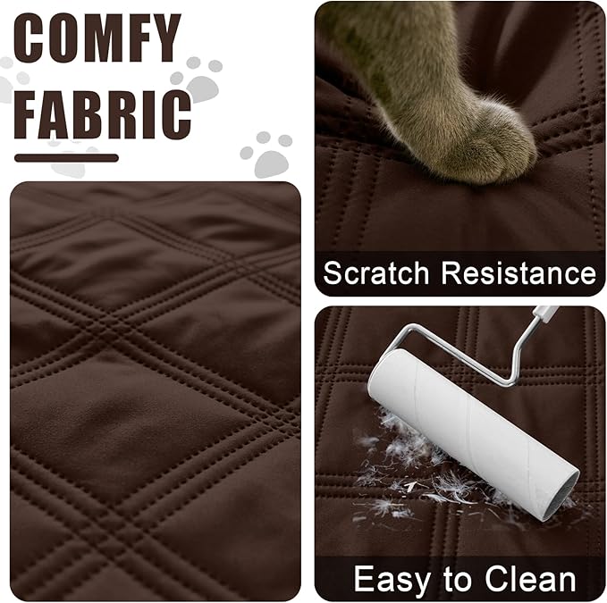 Smiry Waterproof Dog Bed Cover Blanket 30x53, Soft Reversible Pet Blanket, Washable Leakproof Cats Dogs Couch Cover for Sofa, Couch, Furniture, Lattice, Chocolate/Chocolate