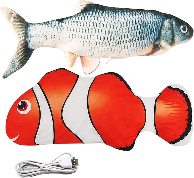 Flopping Fish Electric Moving Dog Fish Toy，Realistic Flopping Fish Rocking Dog Toy，Interactive Pet Toys for Dog Exercise，Small and Medium Dog Floppy Fish Animal Toy
