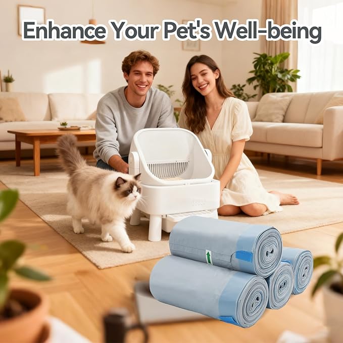 30 Count Cat Litter Box Bags Compatible with Neakasa and PetPivot Self Cleaning Litter Box, Extra Thick Heavy Duty Waste Bags with Drawstrings, 27" x 13"
