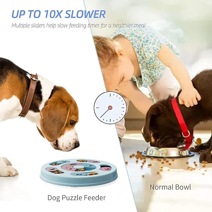 Foodie Puppie.s JP Pet Puzzle Toy for Dispensing Treats, Pet Toys Game for Training and Slow Feed, Non-Slip Feeder Designed for Dog, Puppies, Cats and Kittens (Round Shape) (Multicolour)