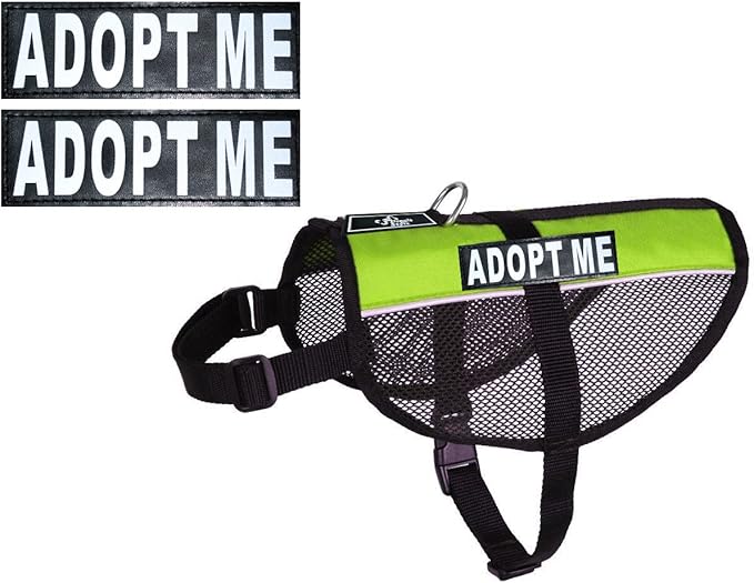 Adopt ME Service Dog mesh Vest Harness Cool Comfort Nylon for Dogs Small Medium Large Purchase Comes with 2 Reflective Adopt ME Patches. Please Measure Your Dog Before Ordering