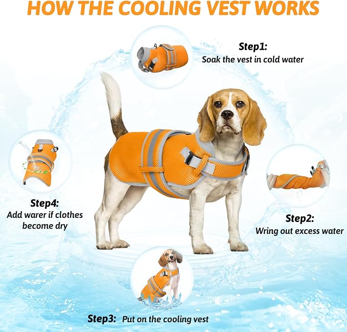 Cooling Vest for Small Dog,Lightweight Cooling Dog Jacket,Breathable Mesh Dogs Shirt Harness Vest with Adjustable Straps Reflective Stripe for Hot Weather with D-ring for Beach,Hiking,Walking,S