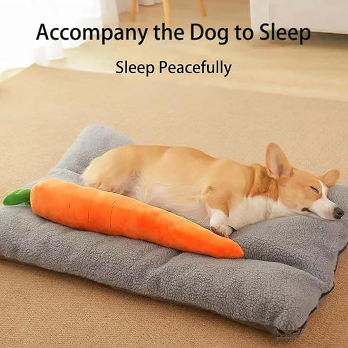 Giant Carrot Dog Toy, Dog Calming Carrot, Sturdy Plush Multi-squeaks Toys, Cute Stuffing Chew Boredom Toys for Indoor Small Medium Large Dogs (1)