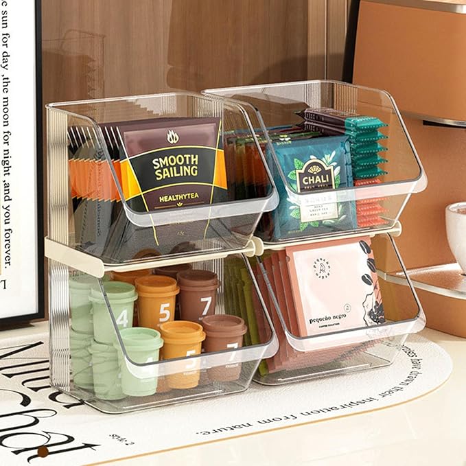 K Cup Holder Tea Bag Organizer, Coffee Pod Holders for Keurig Nespresso Vertuo Pods Kcup Sugar Packet Creamer Holder Tea Rack Coffee Bar Accessories (Stacking B)