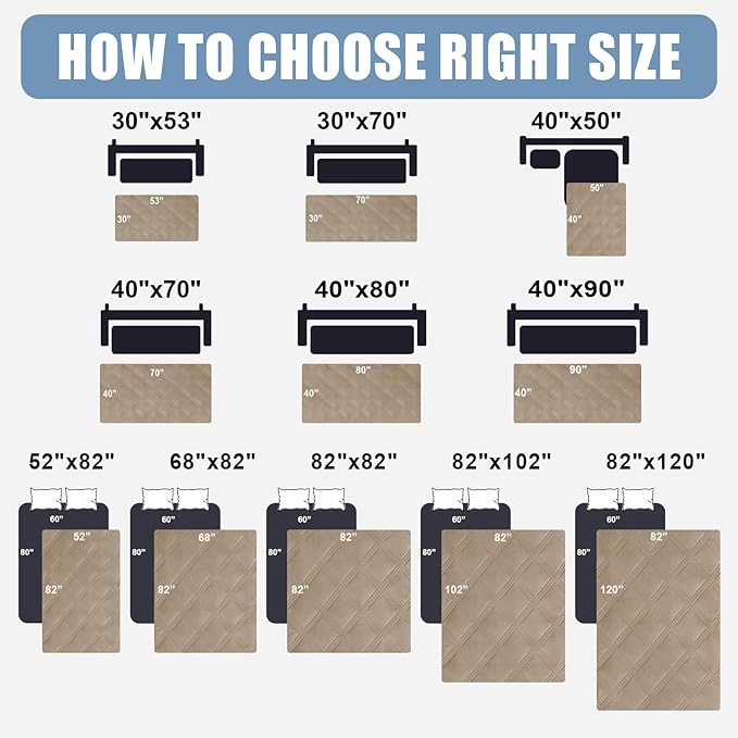 Smiry Waterproof Dog Bed Cover Blanket 40x50, Soft Reversible Pet Blanket, Washable Leakproof Cats Dogs Couch Cover for Sofa, Couch, Furniture, Lattice, Taupe/Taupe