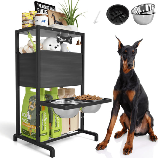 Elevated Dog Bowls: Height Adjustable Raised Dog Stand - Image 1