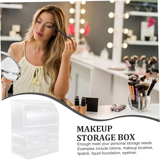 Acrylic Makeup Organizer Box Drawers Desk Organizer Cosmetic Storage Bins