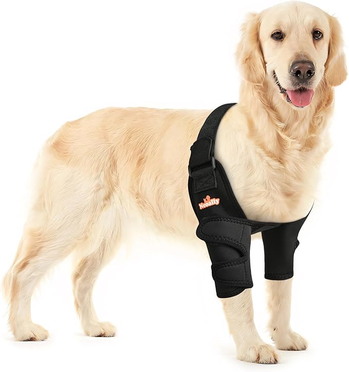 NeoAlly Dog Elbow Brace Protector Pads for Canine Elbow and Shoulder Support Elbow Hygroma, Dysplasia, Osteoarthritis, Elbow Calluses, Pressure Sores and Shoulder Dislocation - XL Pair