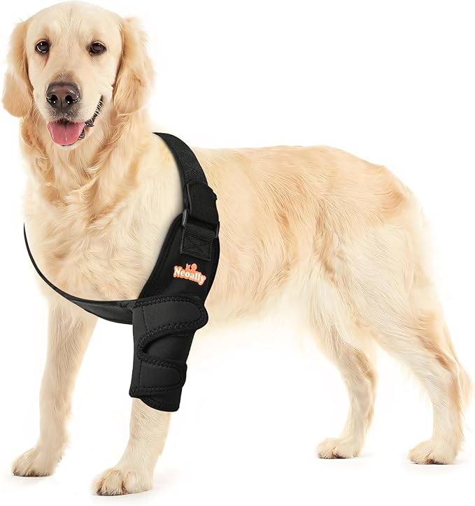 Neoally Breathable Dog Elbow Brace Protector Pads for Canine Elbow and Shoulder Support Elbow Hygroma, Dysplasia, Osteoarthritis, Elbow Calluses, Pressure Sores and Shoulder Dislocation (Left X-Large)