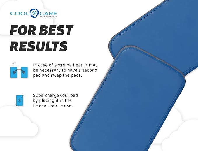 Cooling Pad for Bed - Pressure Activated Gel Provides Instant Relief - Ideal for Fevers, Hot Flashes, Night Sweats