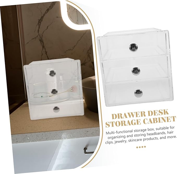 3-layer Organizer Box Acrylic Storage Case Makeup Cosmetic Organizer Desktop Storage Box Efficient Space-saving Solution