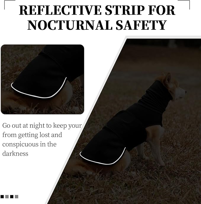 ROZKITCH Dog Anxiety Shirt with Ear Cover, Reflective Calming Vest for Storms & Separation, Breathable Dog Hoodie for Anxiety Relief Black 2XL