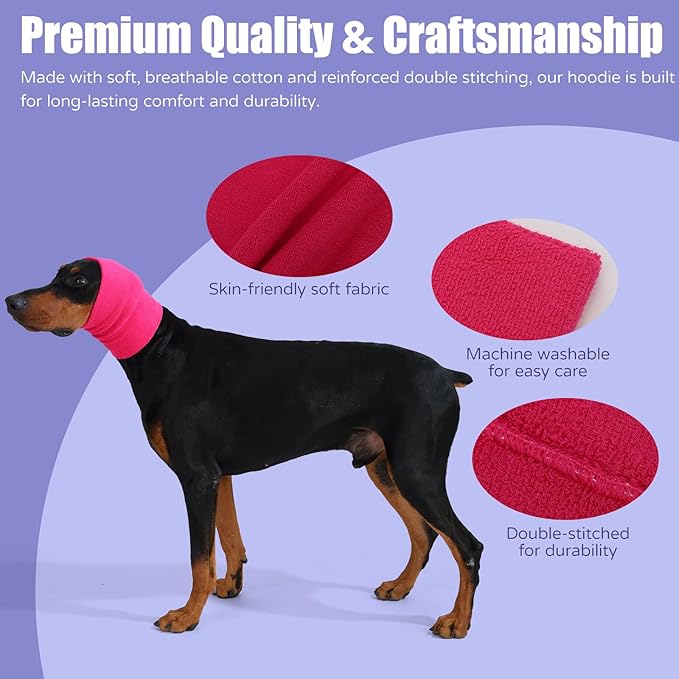 Dog & Cat Calming Hoodie - Anxiety Relief Ear Protector, Noise-Canceling Head Cover for Grooming, Bath, Force Drying, Thunder & Fireworks