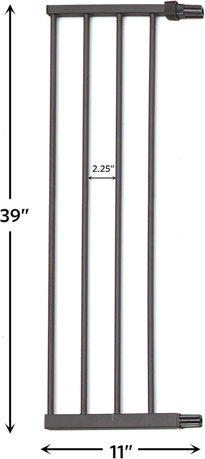 MidWest Homes for Pets Steel Pet Gate Extension; Pet Gate Extension Measures 11' Wide x 39' High in Textured Graphite (Fits MW Model # 2939SG & 2939SG-WD)