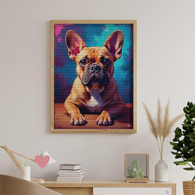 TZTTZT Diamond Art Kits for Adults - Calm Dog Portrait Vibrant Canvas Diamond Painting Kits for Adults Beginner, Frameless Diamond Painting Craft for Home Wall Decor