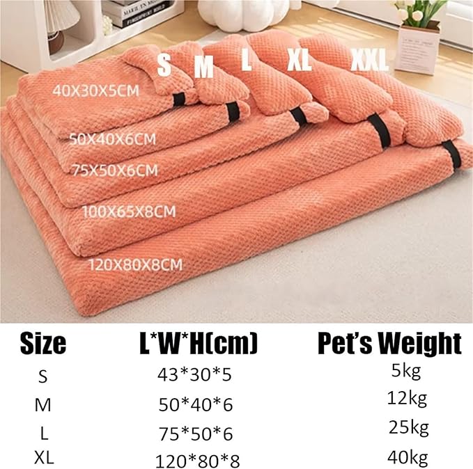 Calming Dog Bed with Pillow, Fluffy Plush Mat with Removable Cover - 4 Sizes for Large Medium Small Dogs & Cats, Machine Washable(Brown,X-Large)