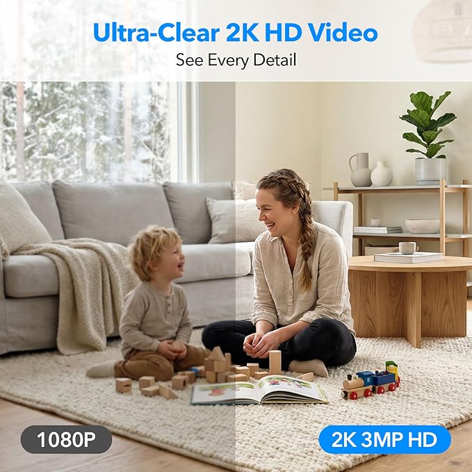 2K Cameras for Home Security Dual-Band 5G/2.4GHz WiFi Security Indoor Camera for Baby Pet Dog Cat Elder AI Motion Detect 2-Way Audio Night Vision 24/7 Local Recording SD Cloud Storage