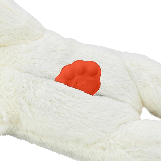 Multipet 16" Lamb Chop Love Heartbeart Comfort & Anxiety Relief Companion Item with Plastic Battery Powered Heartbeat Device That simulates Heartbeat to Soothe and Calm Pets.
