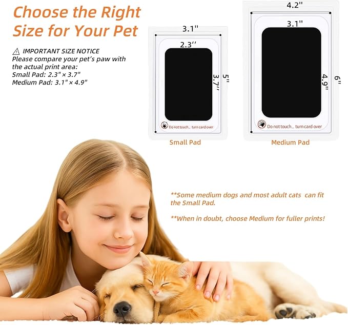 PERZUMI Paw Print Kit for Dogs, 2 Pack, Inkless Clean Touch 2.3×3.7 in, Paw Print Kit for Dogs and Cats, Mess-Free for Puppies Kittens Pet Memorial