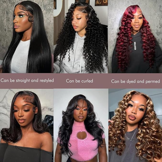 Selina Deep Wave 3 Bundles Human Hair 20 22 24 Inch Bundles Wavy Deep Curly Human Hair 300g/Pack 100% Unprocessed Brazilian Virgin Hair Natural Black