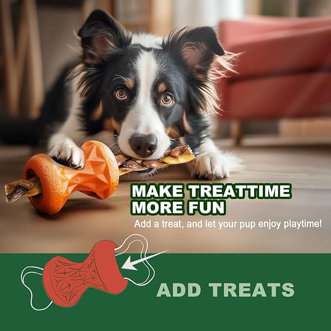 Dog Toys for Large Dogs – Durable Rubber Chew Toy for Aggressive Chewers,Interactive Treat Dispensing Puzzle Ball,Enrichment Dog Toy for Mental Stimulation,Slow Feeder & Boredom Relief,Bacon Gift