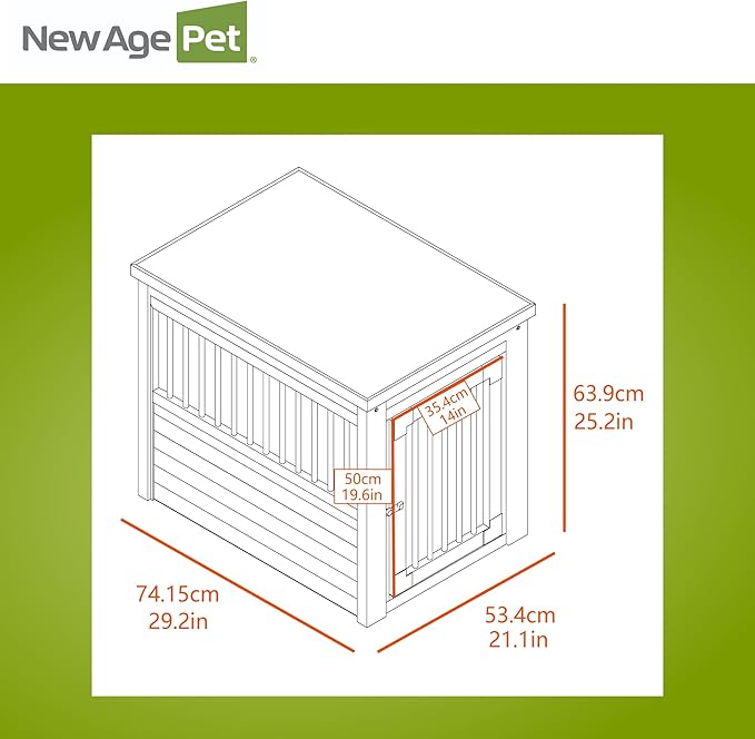 New Age Pet ecoFLEX Pet Crate/End Table, Medium, Antique White, Model:EHHC404M
