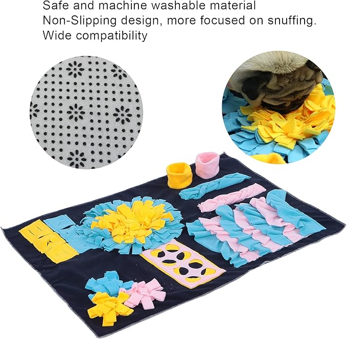 Dog Snuffle Pad, Interactive Feeding Mat, Dog Puzzle Toys, Dog Food Dispenser Mat for Travel Slow Eating Stress Reduction and Smell Training