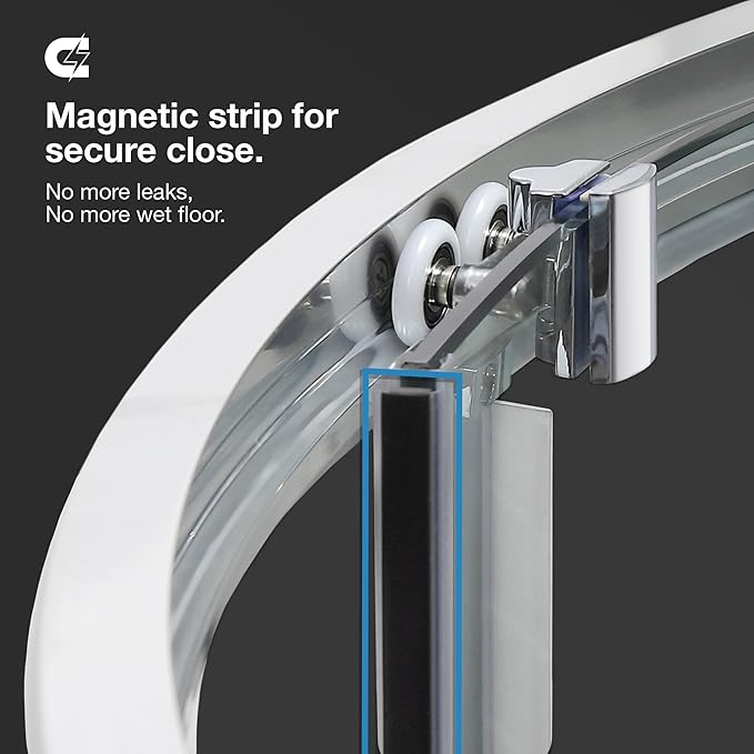 OVE Decors Breeze 34 in. Corner Shower Frosted Sliding Door, With Base and Walls in Chrome Finish
