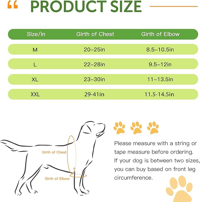 Dog Elbow Protector for Dogs Elbow Dysplasia, Shoulder Dislocation - Offers Elbow Support, Pet Recovery Suit Taper Collar Alternative, Helps Wound Healing, Prevents Licking and Biting, M