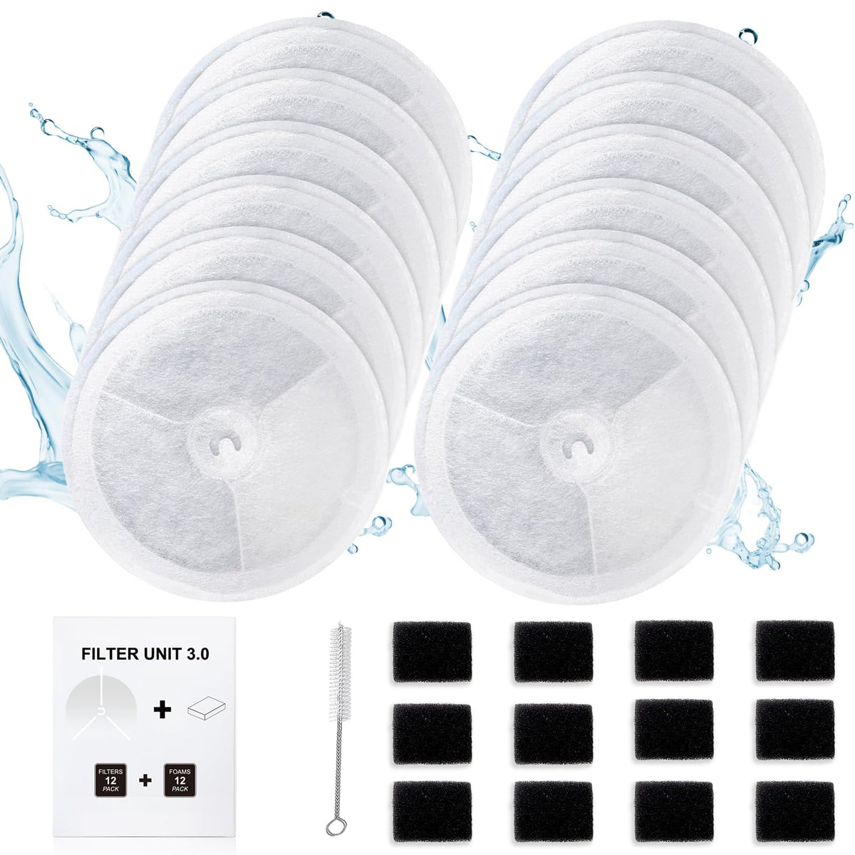 12 PCS Upgraded Filter Unit 3.0 Pet Cat Water Fountain - Image 1