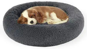 DogBaby Dog Bed, Anti-Anxiety Donut Cuddler Warming Cozy Soft Round Bed, Fluffy Calming Dog Beds for Small Dogs