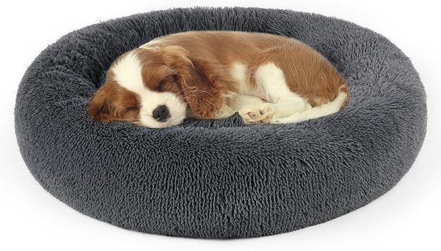 DogBaby Dog Bed, Anti-Anxiety Donut Cuddler Warming Cozy Soft Round Bed, Fluffy Calming Dog Beds for Small Dogs
